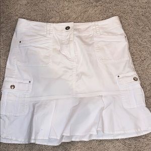 White House Black Market White Jean Skirt